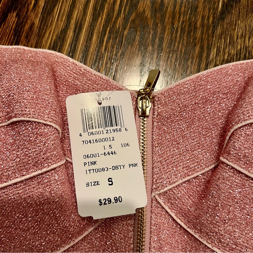 Windsor Pink Glitter Ribbon Bustier - Picture 3 of 5